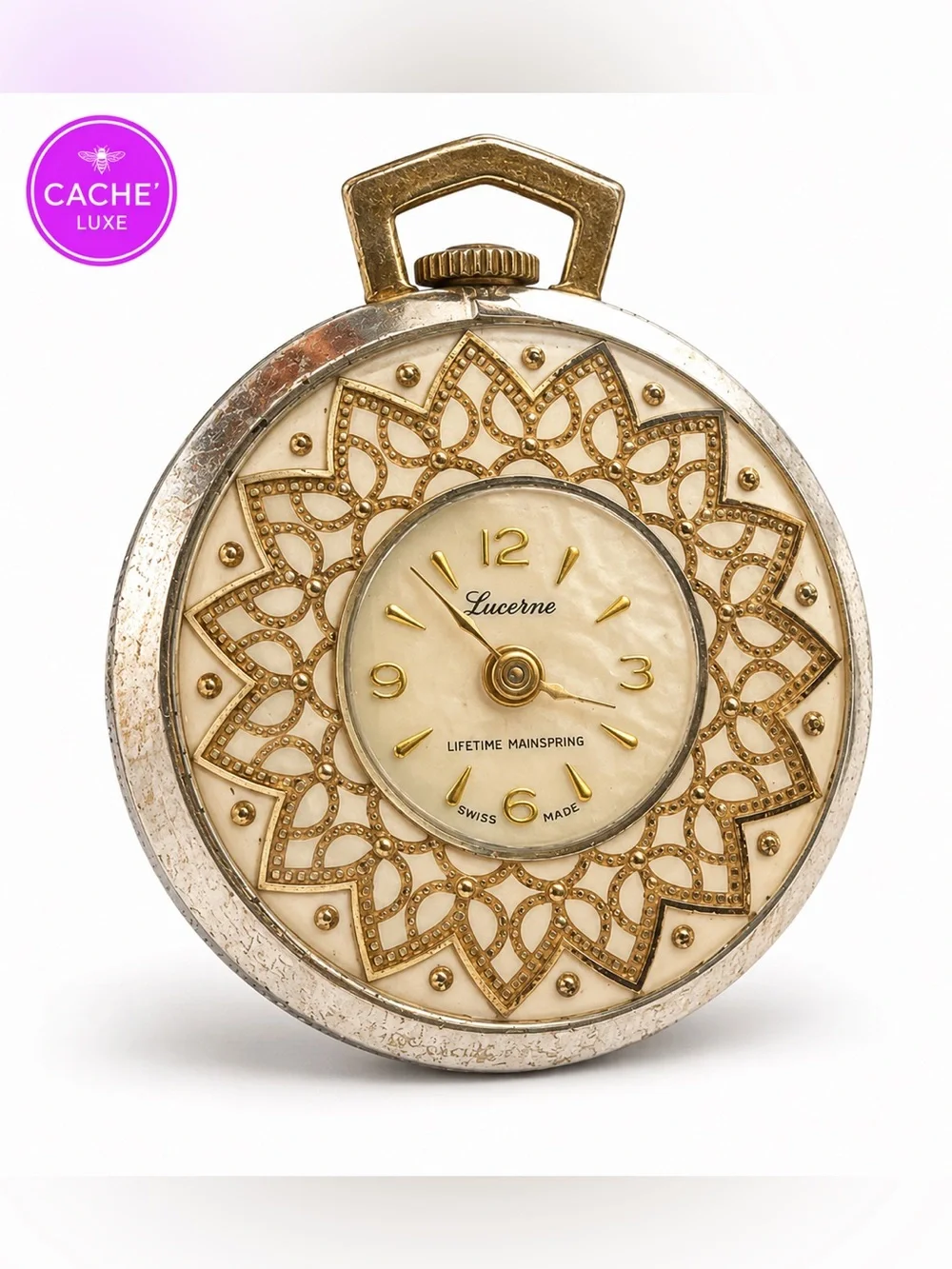 Vintage Swiss Lucerne Rare Auto Pocket Watch (1960-69)